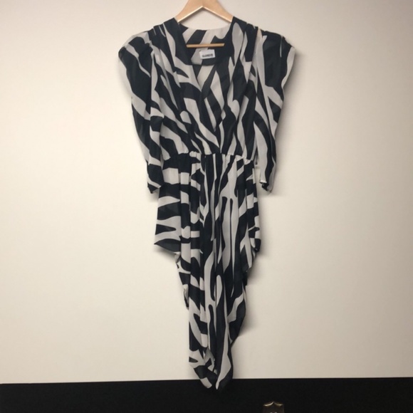 Vintage Glen Rob A-Line Zebra Print Front Wrap Dress - Picture 2 of 7